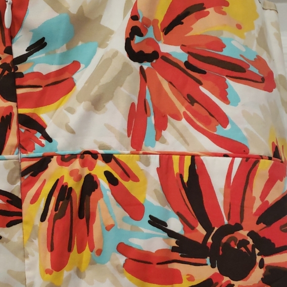 NY & CO. Orange,Blue,White Floral Sundress,Size 14 - Picture 6 of 7